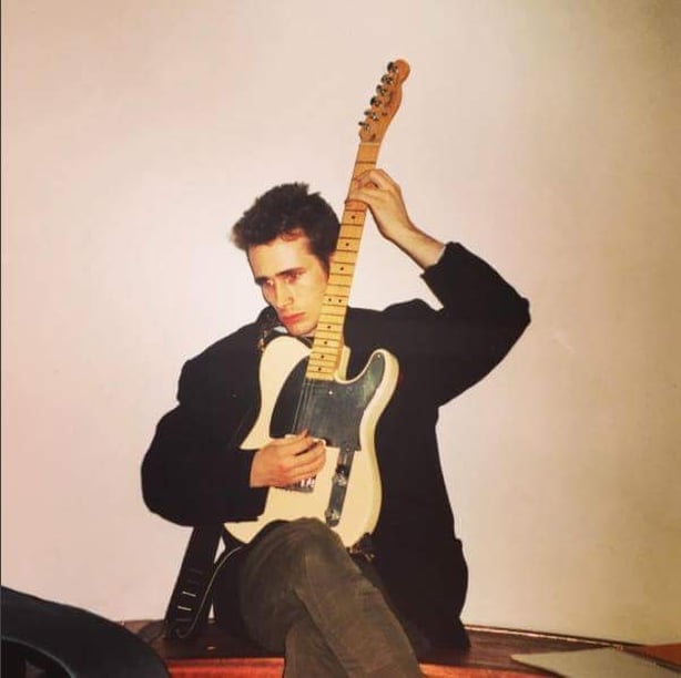 Jeff Buckley tuning up before Trinity Ball 1991