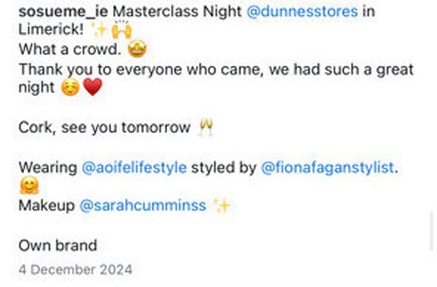 An Instagram post from SoSueMe