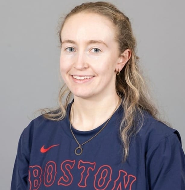 Rachel Boner wearing a Boston Red Sox jumper
