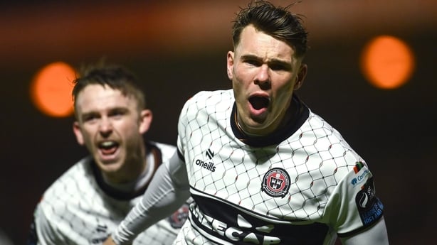 Dayle Rooney of Bohemians celebrates after scoring his side's first goal