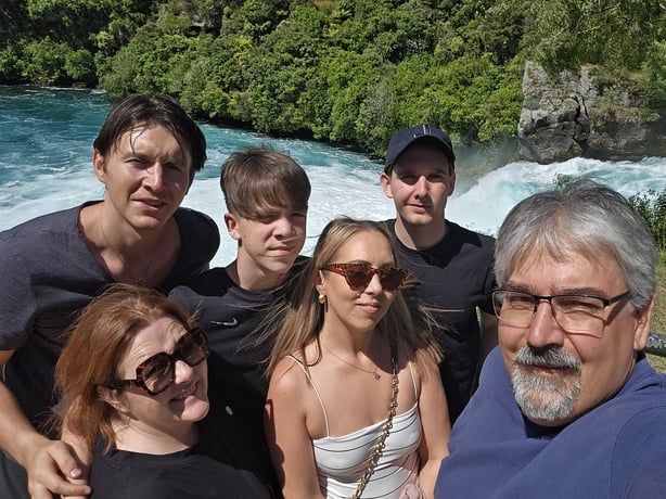 Eamon Donoghue and family in New Zealand