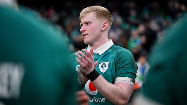 14 February 2026; Jamie Osborne of Ireland after the Guinness 6 Nations Rugby Championship match between Ireland and Italy at the Aviva Stadium in Dublin. Photo by Brendan Moran/Sportsfile