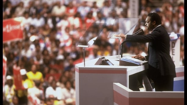 Jesse Jackson addressing the Democratic National Convention in 1988