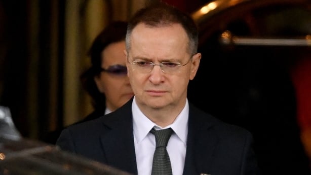 A photograph of Russia's chief negotiator Vladimir Medinsky taken in Geneva