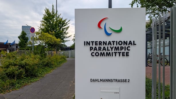 The logo and signage of the International Paralympic Committee are at the organization's headquarters in Bonn, North Rhine-Westphalia, Germany, on July 31, 2025. (Photo by Michael Nguyen/NurPhoto via Getty Images)