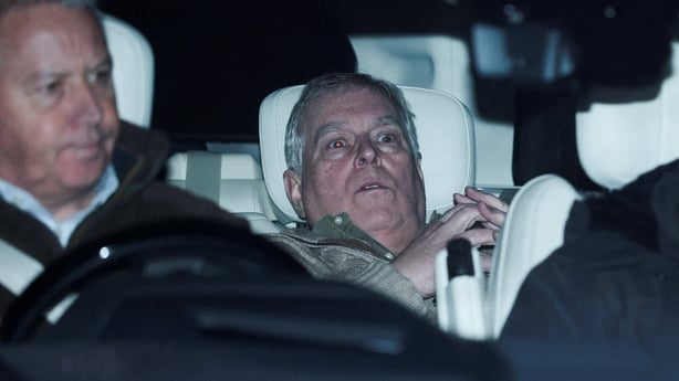 Andrew Mountbatten Windsor, younger brother of Britain's King Charles, formerly known as Prince Andrew, leaves Aylsham Police Station