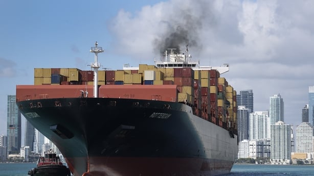 MIAMI, FLORIDA - FEBRUARY 17: The Rotterdam container ship prepares to dock at PortMiami on February 17, 2026, in Miami, Florida. The U.S. Supreme Court is expected soon to release opinions on U.S. President Donald Trump's unilateral emergency tariffs. (Photo by Joe Raedle/Getty Images)