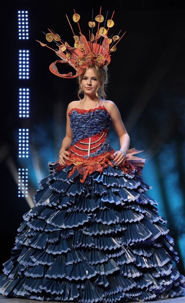 Student Rachel Bruce pictured ahead of the Junk Kouture World Final