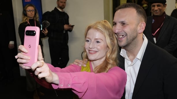 Green Party's Hannah Spencer celebrates with party leader Zack Polanski