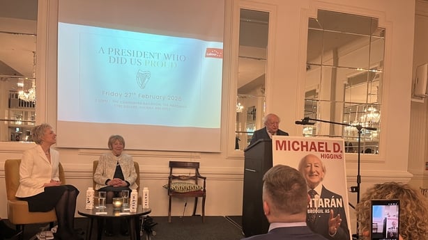 Michael D Higgins speaking at the event