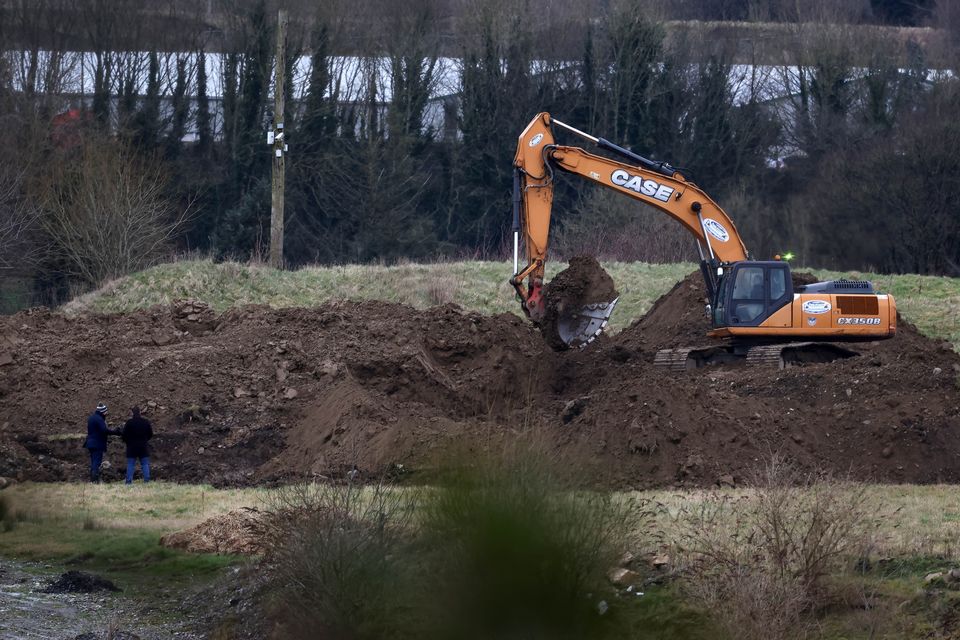 17/02/'26   Gardai continue a  search for a second day for the remains of JoJo Dullard  and Deirdre Jacob in an area of land on a quarry on  Castleruddery Upper in Co. Wicklow this afternoon.....Picture Colin Keegan, Collins, Dublin.