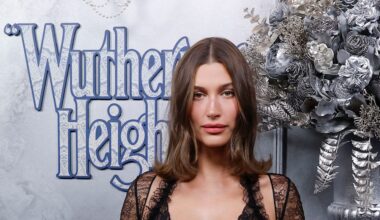 Hailey Bieber Brings Gothic Flair to Sheer Dress Trend for ‘Wuthering Heights’ Event