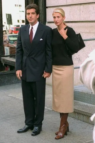 John F. Kennedy Jr. and Carolyn Bessette in front of their apartment in Tribeca, New York. Jon Naso/NY Daily News Archive via Getty