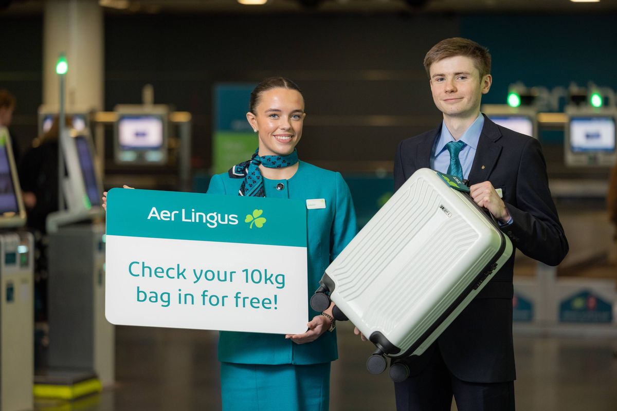 Alex Haughey and Caolan Kearney announce that Aer Lingus is extending its current 10kg carry-on baggage policy across all Aer Lingus Regional flights, operated by Emerald Airlines, effective from 3rd March 2026