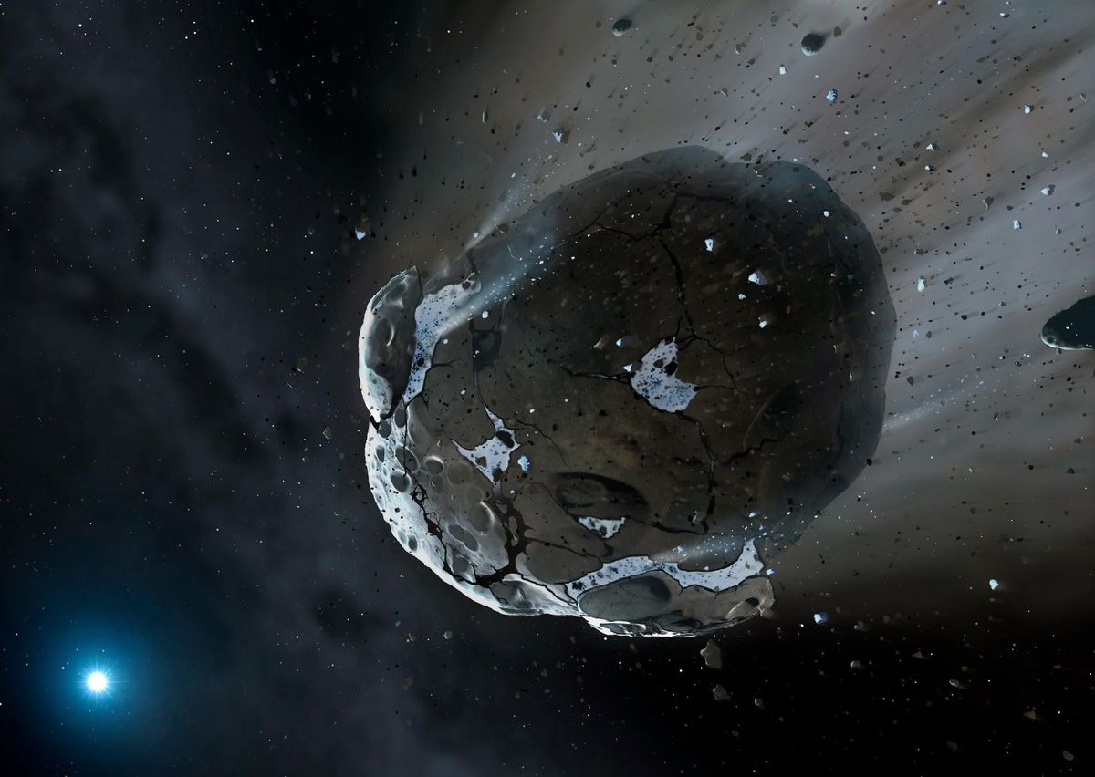 shattered remains of an asteroid