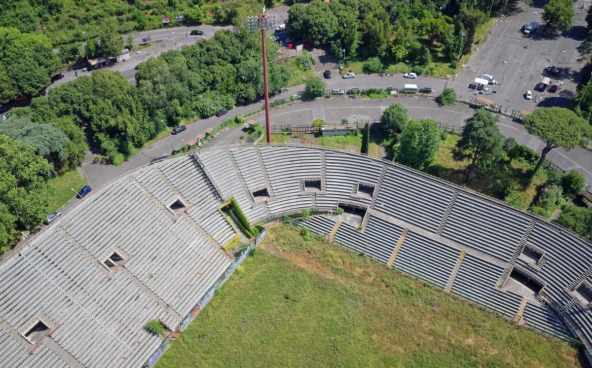 An aerial view of Flaminio Stadium in Rome