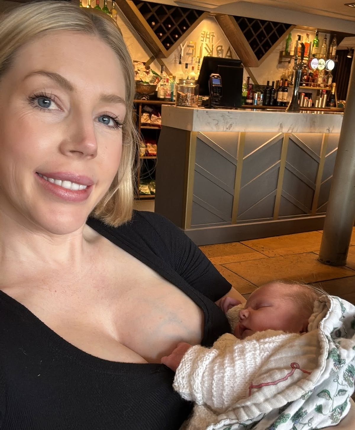 This happened just weeks after she gave birth