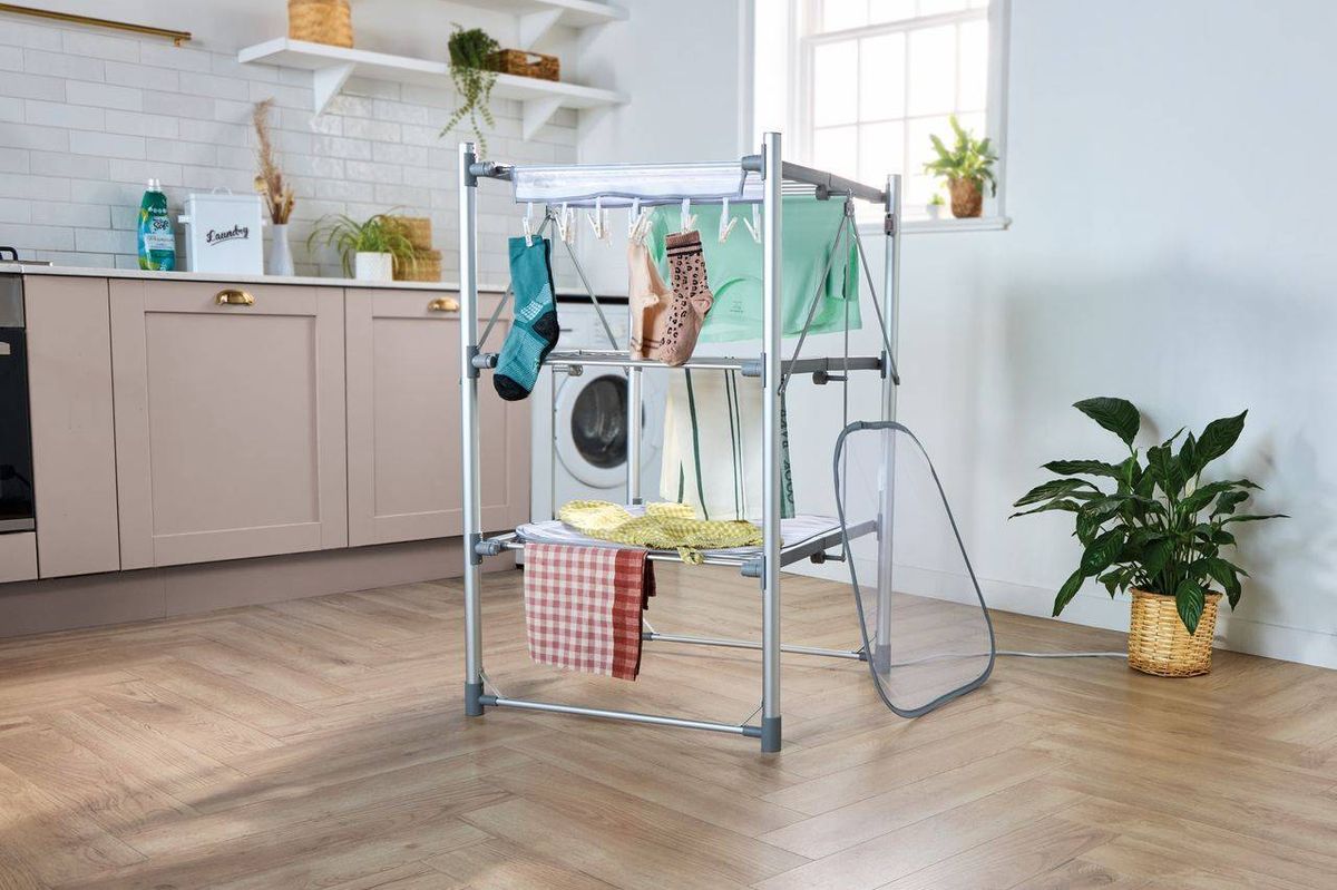 Clothes dryer in kitchen