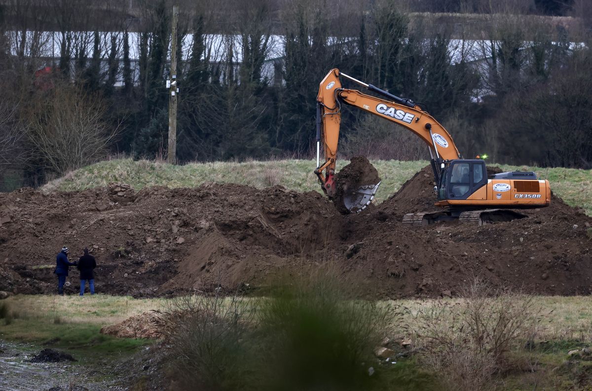 Gardai continue searching for a second day on Tuesday for the remains of JoJo Dullard and Deirdre Jacob in an area of land on a quarry on Castleruddery Upper in Co. Wicklow. Picture Colin Keegan, Collins, Dublin.