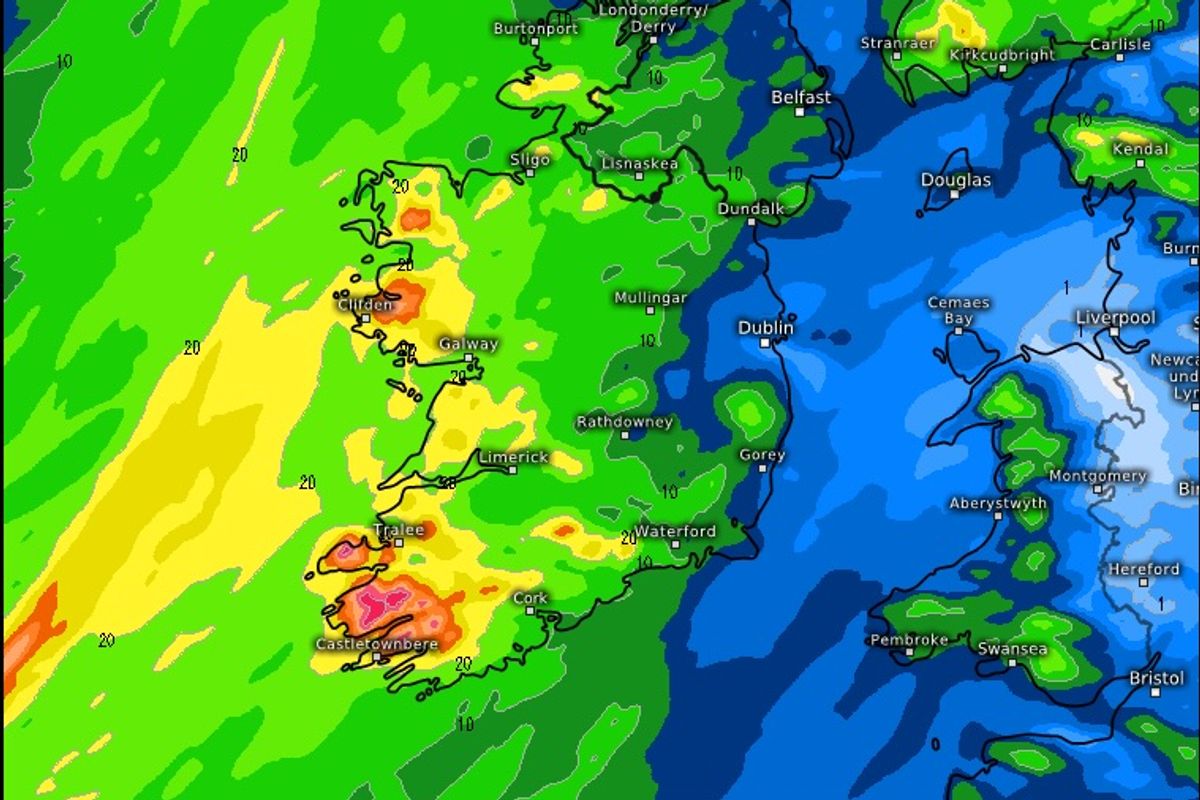 One weather boffin has said that "Sunday is looking very wet and windy" for the country