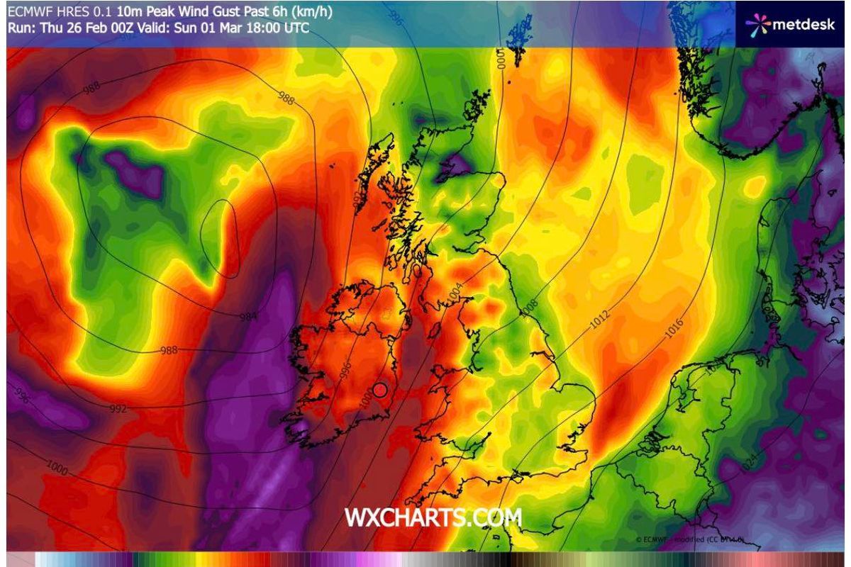 One weather expert has pinpointed Sunday as the day things get wet and wild again