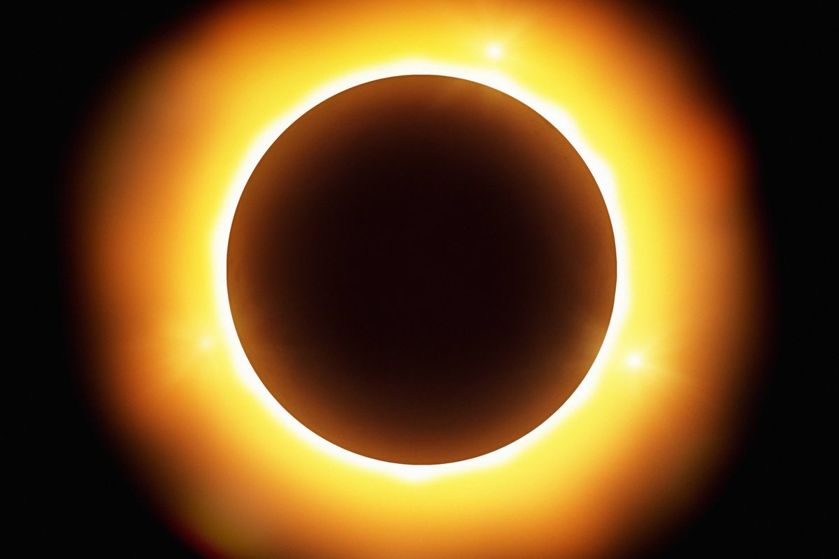 Accurately simulated solar eclipse.