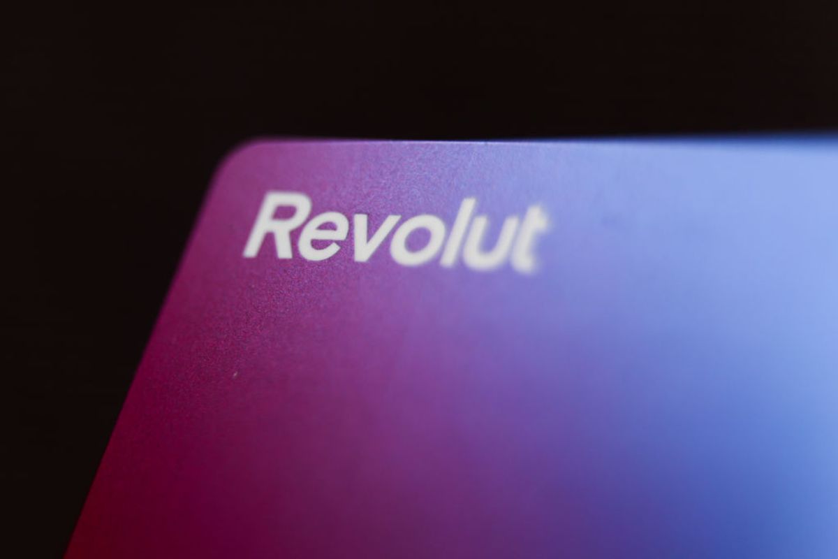 Revolut cards is seen in this illustration photo taken in Krakow, Poland on March 29, 2024. (Photo by Jakub Porzycki/NurPhoto via Getty Images)