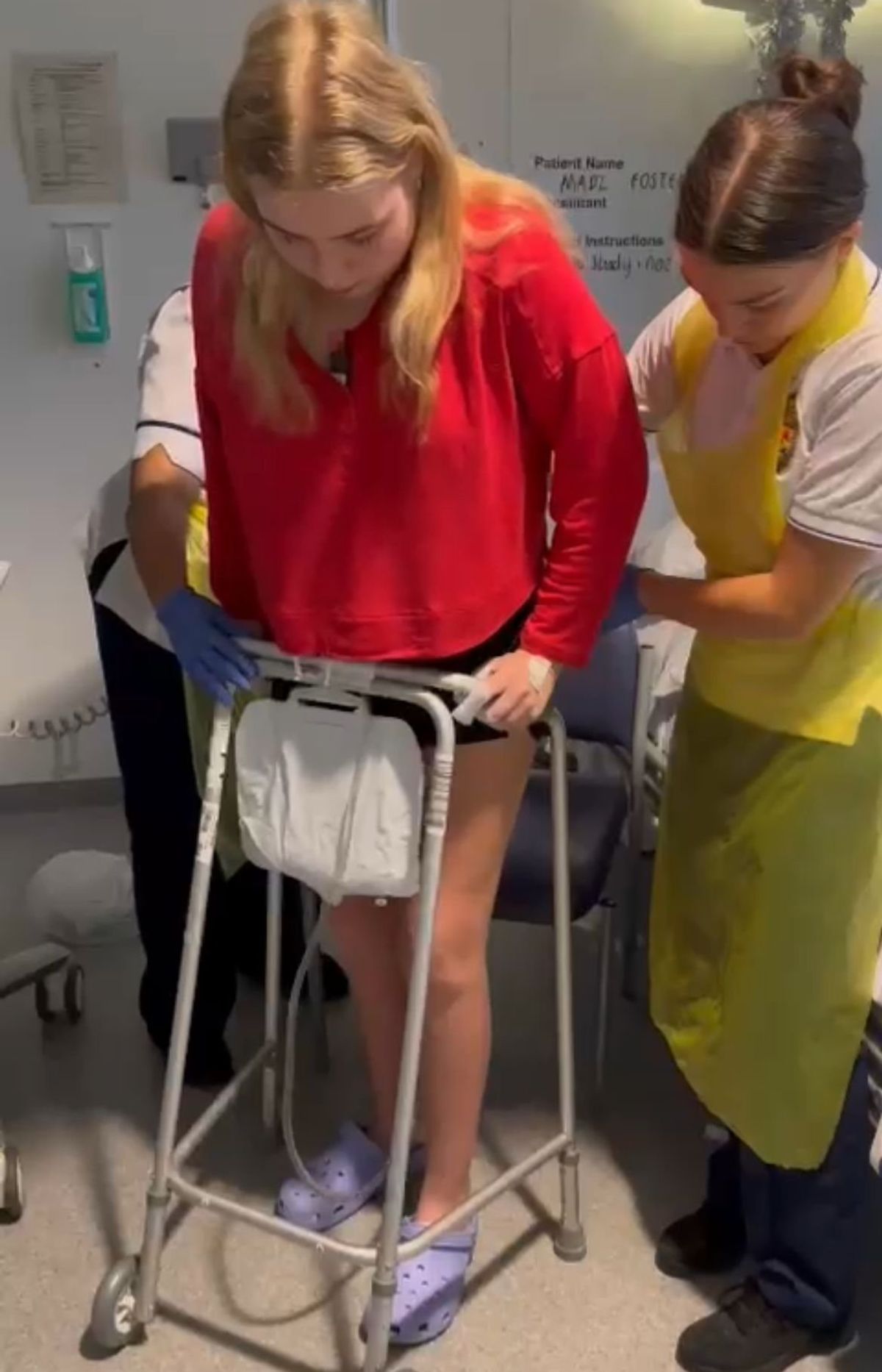 Madi Foster walking after septic shock