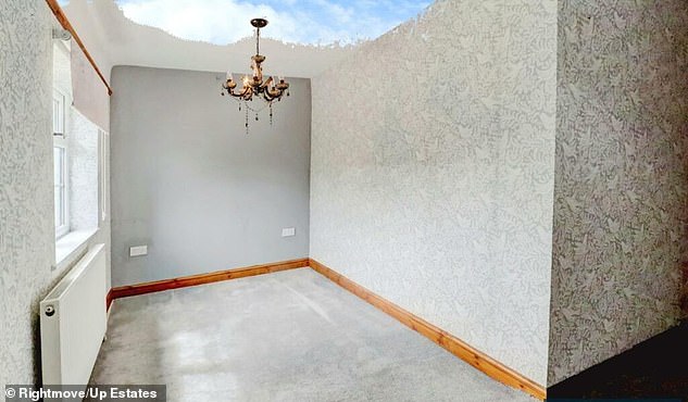 Would-be buyers will be amazed to find the house appears to have the sky inside in what can only be assumed to be an AI generation gone wrong