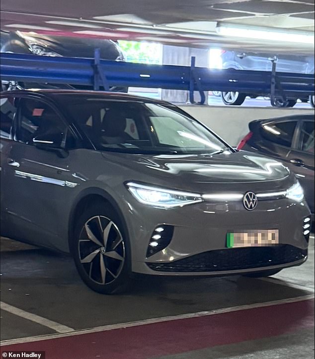 The father claims his life was at the mercy of his ID.5, pictured, as it veered across a three-lane road into the left-hand reservation before swerving back again and into the right-hand reservation