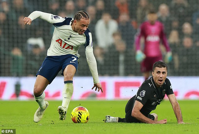 Rodri loses out to Xavi Simons of Tottenham as City throw away a two-goal lead. After the match the City midfielder launched into an extraordinary rant
