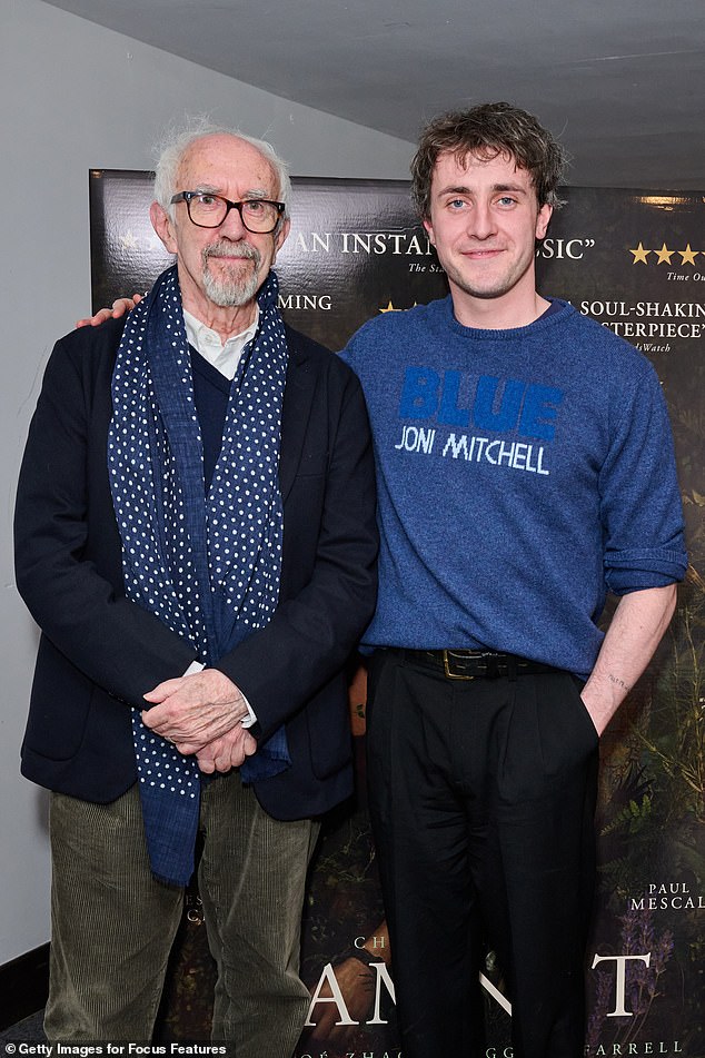 Meanwhile, Jonathan, 78, looked dapper in a navy blazer teamed with khaki corduroy trousers