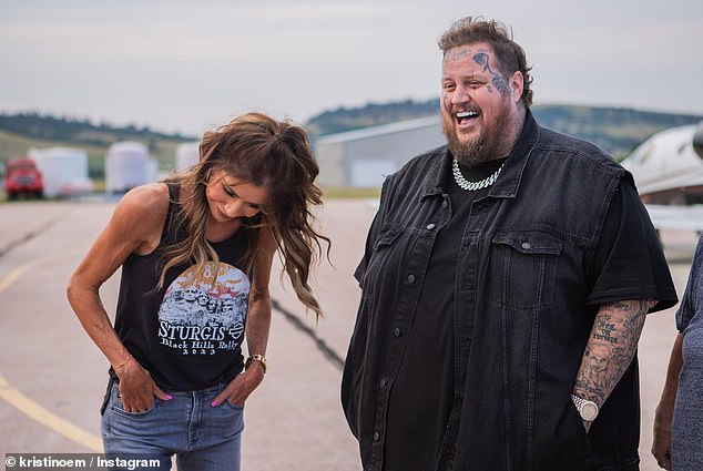 'Jelly Roll makes incredible music ¿ but his heart is even more incredible,' Noem captioned her original post