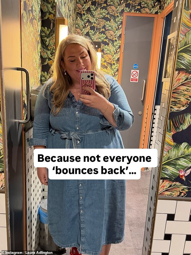 She captioned her post: 'Hoping this helps anyone else who didn't ''bounce back'''
