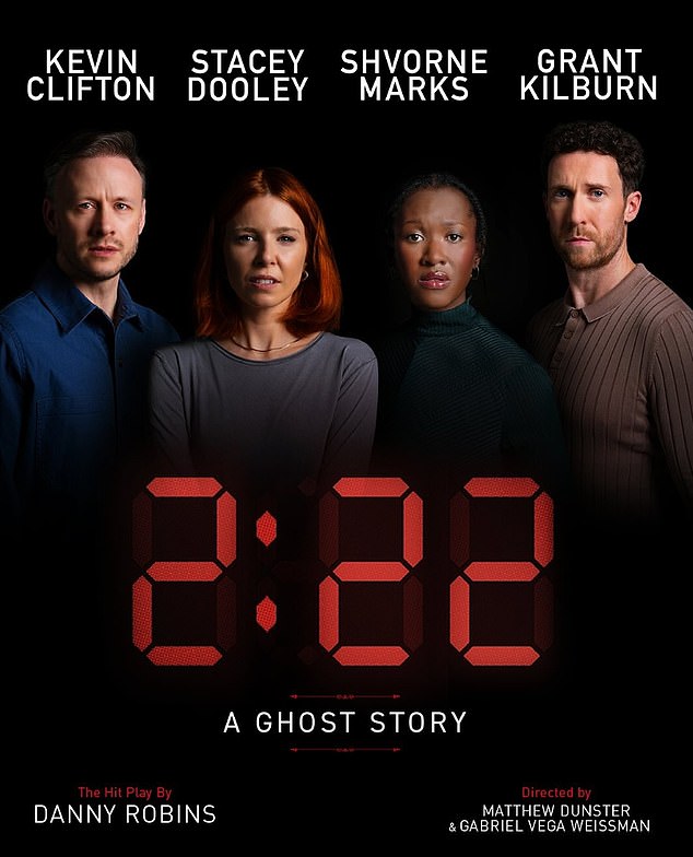 Grant starred in 2:22 A Ghost Story alongside Stacey and Kevin (pictured)