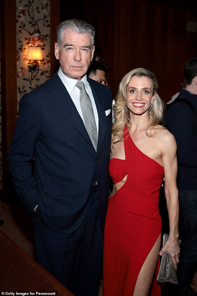 Pierce Brosnan and Lisa Dwan attend the MobLand Premiere after party in New York City
