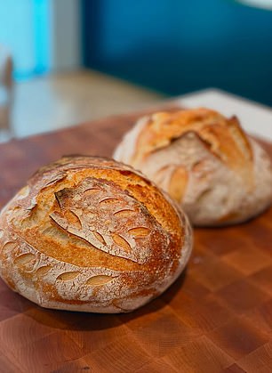His latest cooking creations were also shared, including two crusty loaves of bread, which were later sliced and topped with tomato, feta and basil