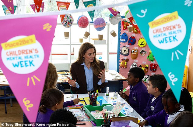 The Princess of Wales pictured during a visit to Castle Hill Academy in New Addington, Croydon