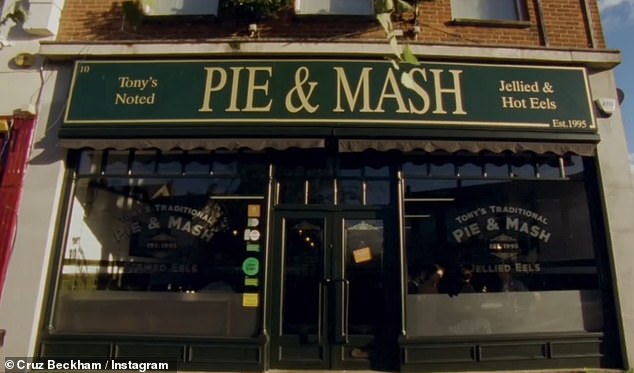 He shared the intro to the music video for his new song For Your Love which he has penned with his band The Breakers. It featured David's favourite pie and mash shop