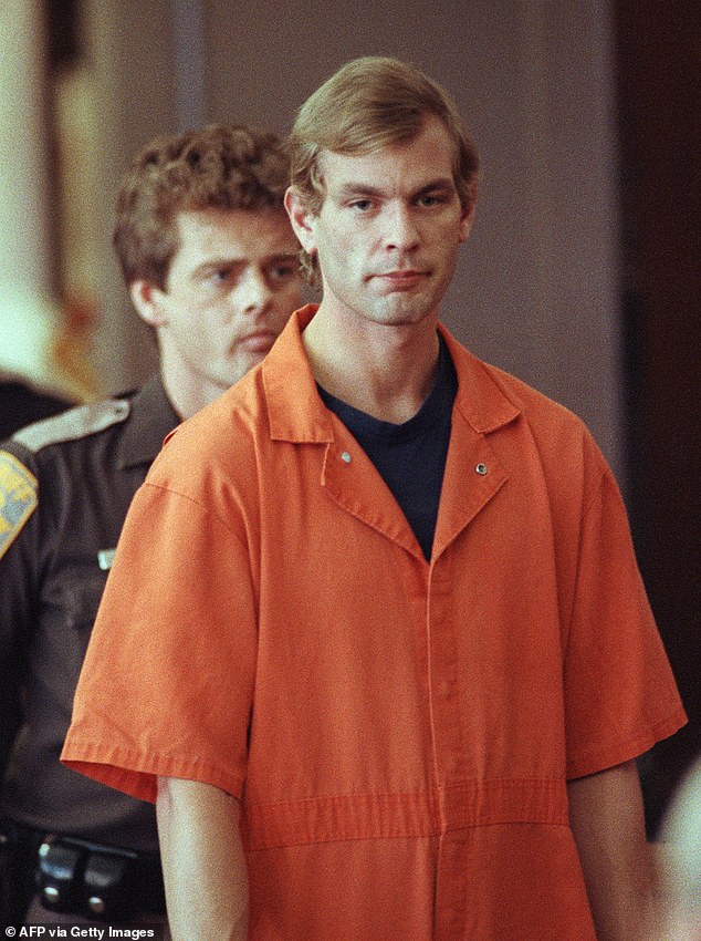 Serial killer Jeffrey Dahmer enters court in August 1991. Dahmer was later killed by a fellow prisoner