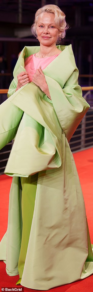 The Baywatch babe ditched the smoky eye shadow fore a more subtle face of makeup