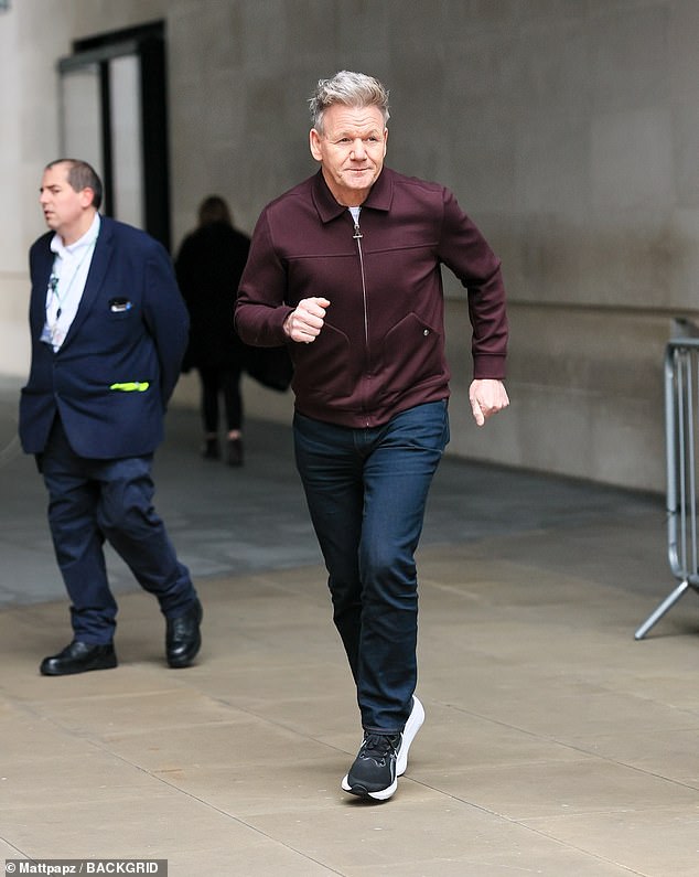 The chef was in high spirits as he continued to promote his series