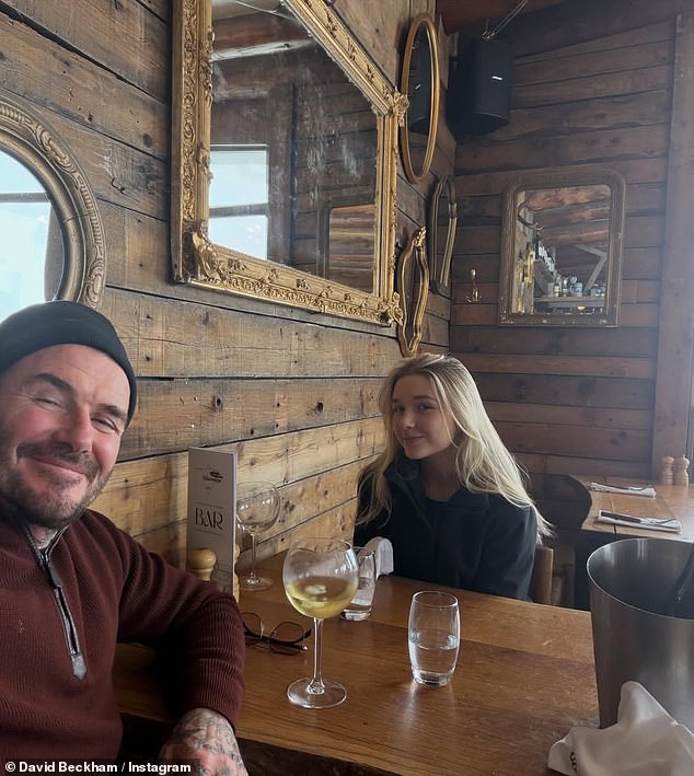 David enjoyed a glass of wine as they stopped at the side of the mountain in a restaurant