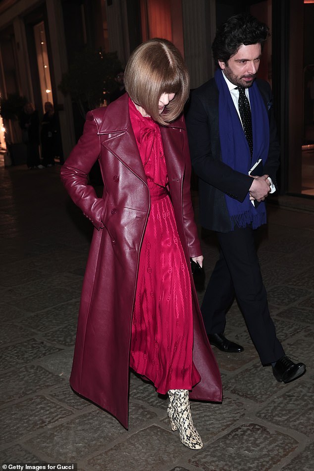 Anna Wintour is seen arriving at the Gucci FW26 Dinner at Baretto