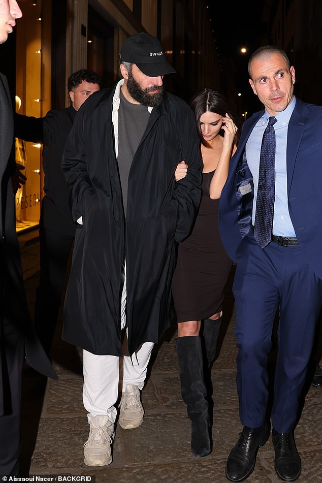 New couple Emily Ratajkowski and Romain Gavras make a stylish exit arm in arm after the Gucci dinner