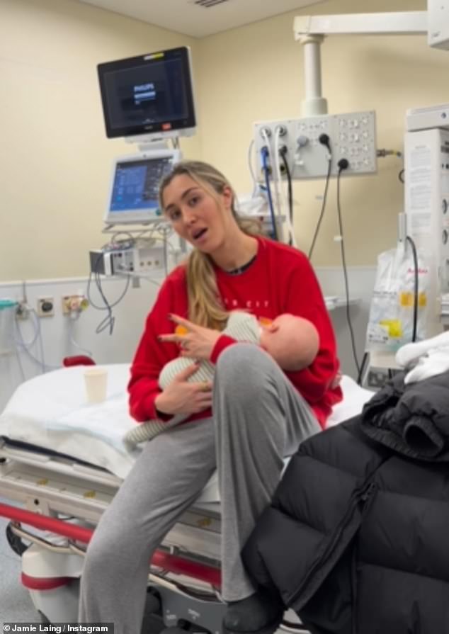 The clip then transitioned to Sophie in the hospital, looking every inch the doting mother, cradling her newborn son, Ziggy, in her arms