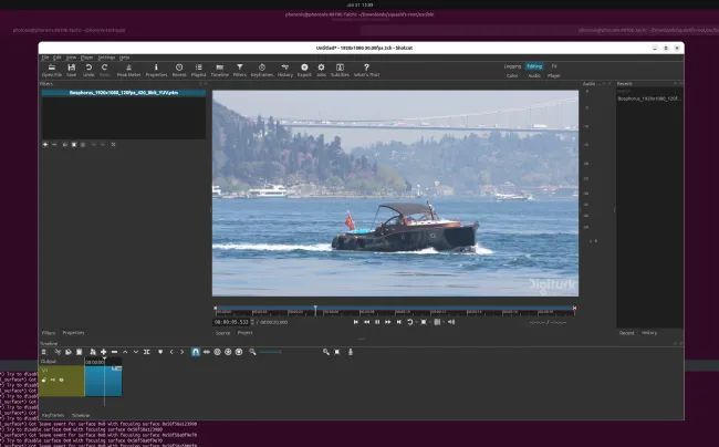 Shotcut 26.1 video editing on Ubuntu Linux