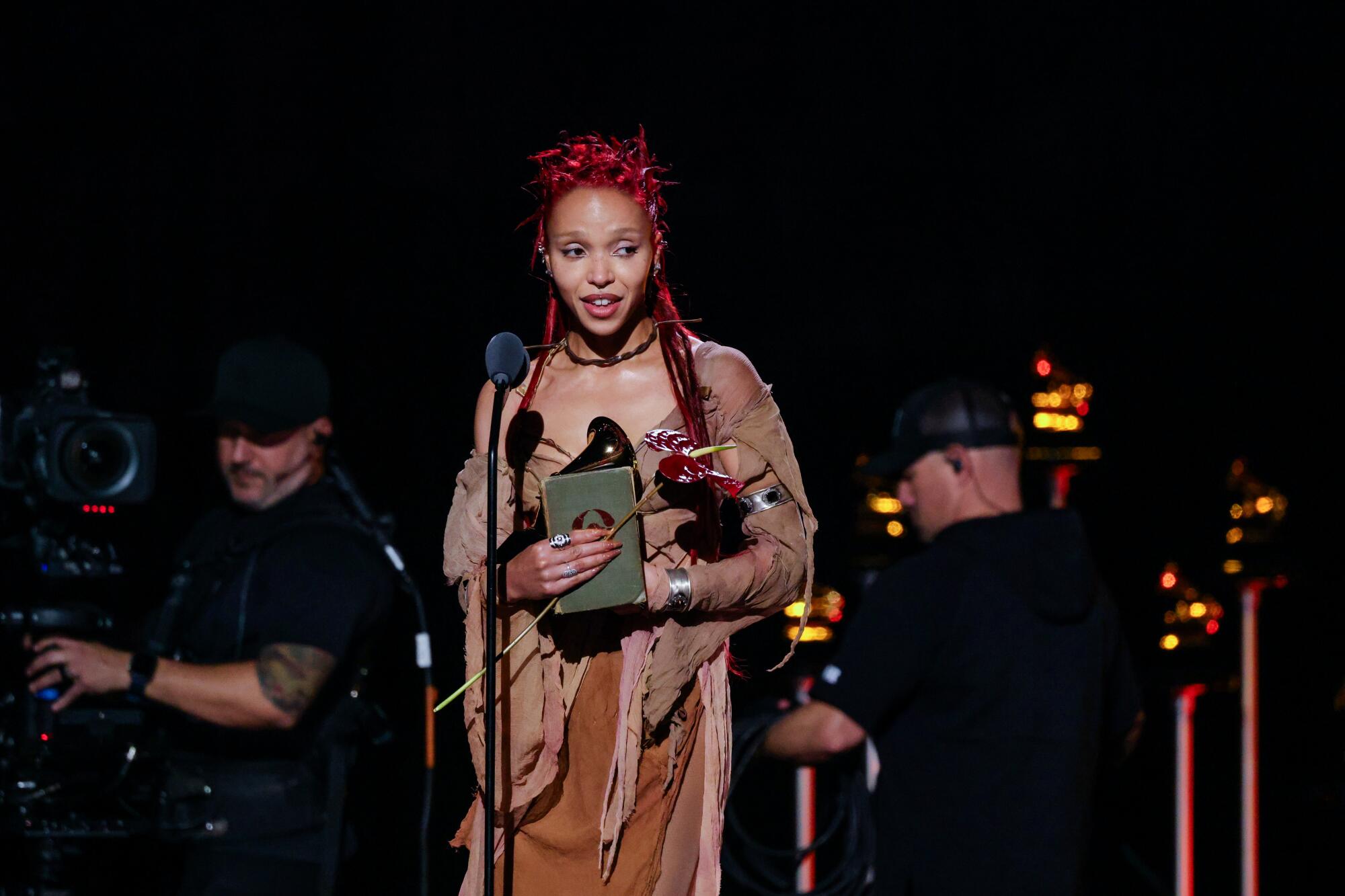 FKA twigs wins at the 2026 Grammy Awards Premiere Ceremony held at the Peacock Theater.