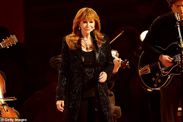 LOS ANGELES, CALIFORNIA - FEBRUARY 01: (FOR EDITORIAL USE ONLY) Reba McEntire performs onstage during the 68th GRAMMY Awards at Crypto.com Arena on February 01, 2026 in Los Angeles, California. (Photo by Frazer Harrison/Getty Images)