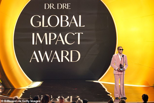 Pharrell Williams at the 68th GRAMMY Awards held at the Crypto.com Arena on February 01, 2026 in Los Angeles, California. (Photo by Christopher Polk/Billboard via Getty Images)